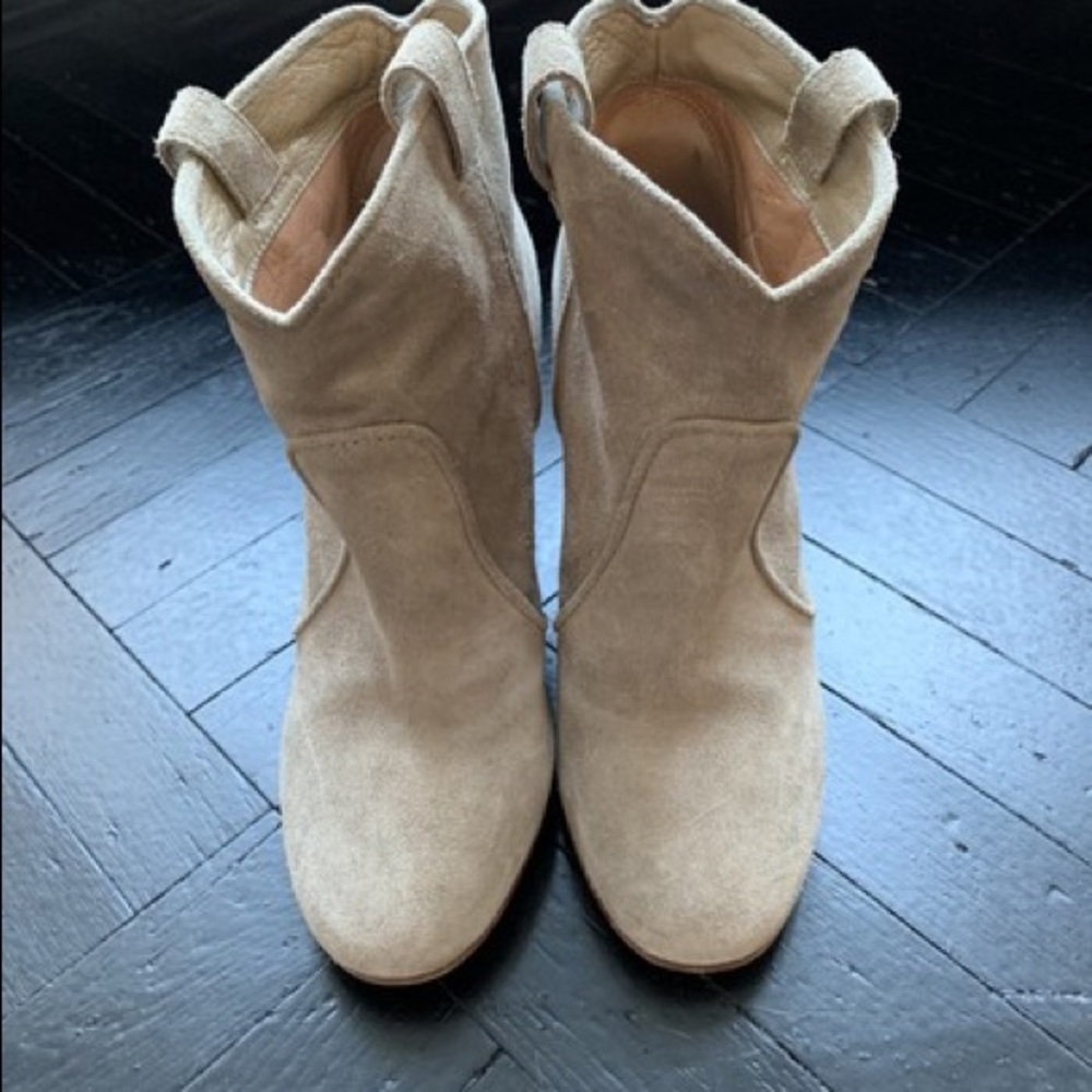Laurence Dacade Beige Pete Western Suede AnkleBoot